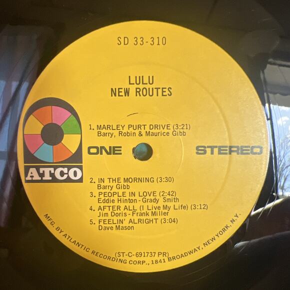 Lulu - New Routes, ATCO SD 33-310, 1970 Vinyl Lp ROCK/POP, VG+ Ultrasonic Clean! - Picture 4 of 9